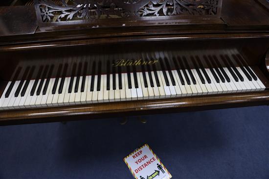 A late 19th century Bluthner rosewood grand piano, W.4ft 6in. D.8ft H.3ft 2in.